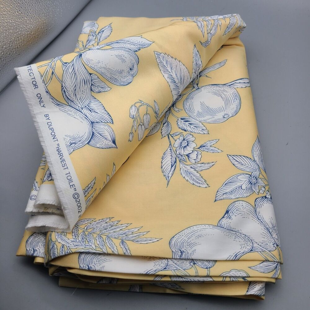 Thibaut Fabric Piccadilly Harvest Toile yellow 100% cotton USA 4 yards 15" new